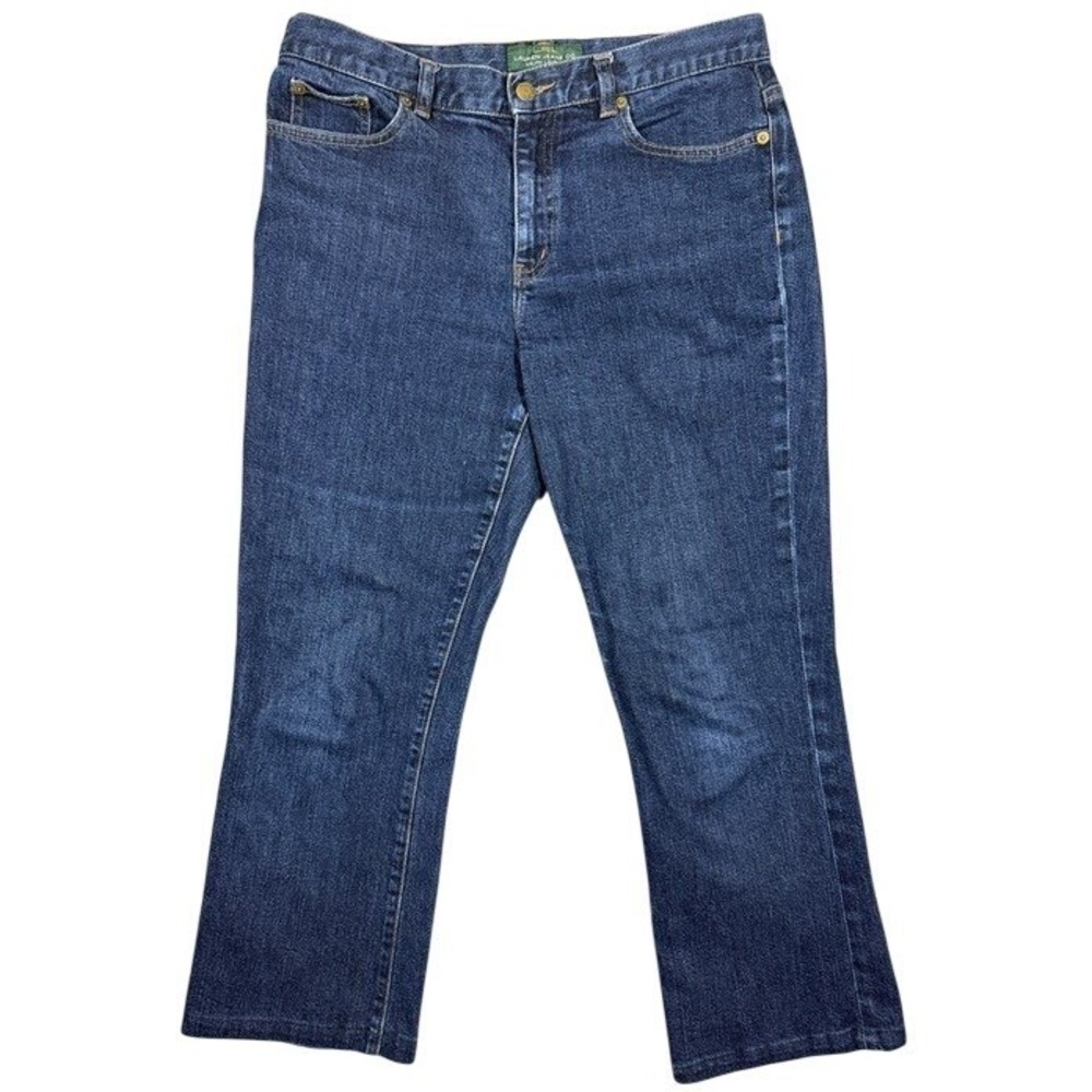 Lauren Ralph Lauren Womens 8 Dark Wash Bootcut Jeans Mid Rise Blue Denim